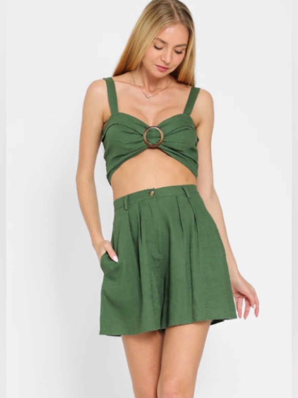 Aakaa olive green matching set